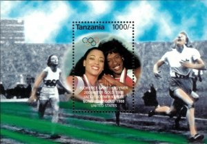 Tanzania 1995 - Olympics Track, Flo-Jo - Souvenir Stamp Sheet - Scott 1361 - MNH