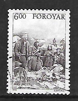 FAROE ISLANDS, 291, USED, PEASANTS FLEECING SHEEP