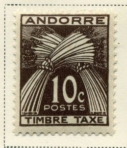 ANDORRA;  1943-7 early Postage Due issue fine Mint hinged 10c. value