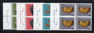 Switzerland Sc B430-33 1975 Pro Patria stamp set mint NH Blocks of 4