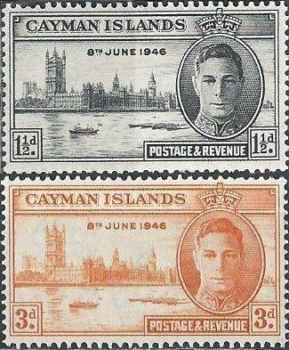 Cayman Islands 112-113 (mh) George VI, Peace issue (1946)