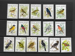 BIRDS - MALAWI #518-33 MNH