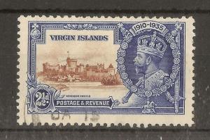 Br Virgins 1935 2.5d Silver Jubilee 'Horiz Log & Kite' Variety Fine Used Cat£275