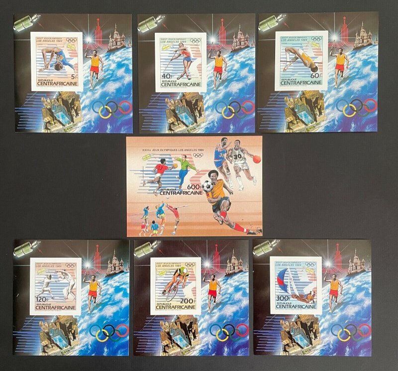 1984(II) CentralAfrica Impe Stamps Deluxes Blocs & S/S Olympic Games Los Angeles-