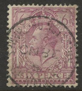 Great Britain - Scott 167 - KGV Definitive -1912 - FU - Single 6p Stamp