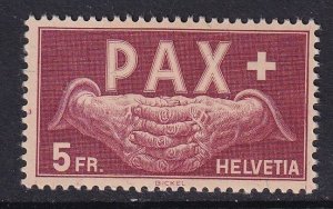 Switzerland   #304  MNH 1945  PAX . End of war in Europe  5fr