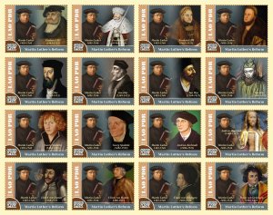Martin Luther's reform 2023 year 16 stamps perforated  NEW
