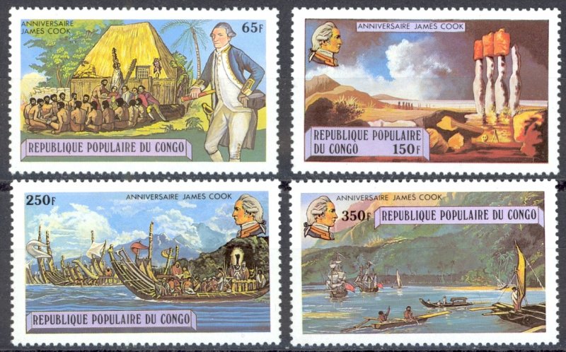 Congo, Peoples Republic Sc# 489-492 MNH 1979 Captain Cook