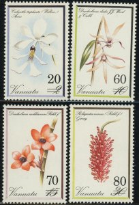 Vanuatu #551-554 Orchids Flowers Overprint Postage Stamps Topical 1991 Mint LH