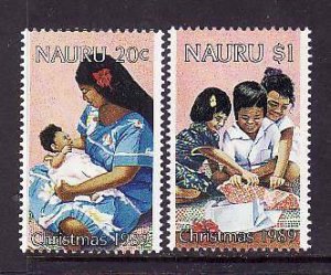 Nauru-Sc#362-3- id5-Unused NH set-Christmas-1989-