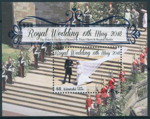 Aitutaki Cook Islands 2018 MNH Prince Harry & Meghan Royal Wedding 1v S/S Stamps