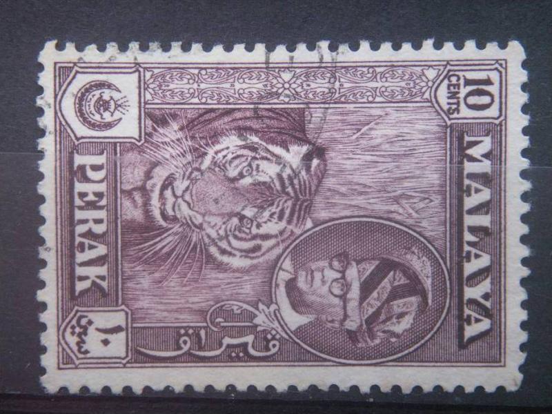 PERAK, 1957, used 10c, Yussuf Izuddin Shah, Scott 132