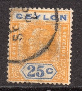 Ceylon 1920s Early Issue Fine Used 25c. 230566
