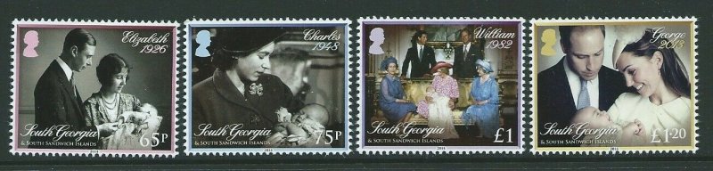 S.GEORGIA & S.SANDWICH IS. SG611/4 2014 ROYAL CHRISTENINGS MNH