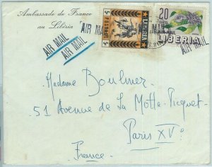 67891 -  LIBERIA - POSTAL HISTORY - Cover  to FRANCE  1974: FOOTBALL Flowers