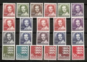 Denmark  700-720A MNH 1982-85 Queen. Margrethe Accession 