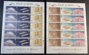 ISLE OF MAN # 594-599-MINT/NEVER HINGED-COMPLETE SET OF MINI-SHEETS--1994