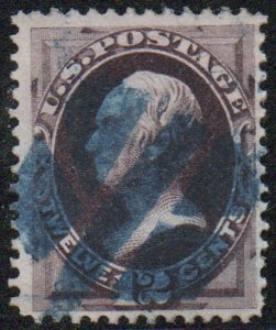 USA #162 VF, used, bold blue cancel, super fresh stamp, Choice! Retail $130