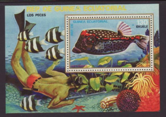 Equatorial Guinea Fish Souvenir Sheet MNH