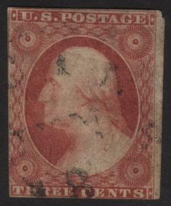 1855, US 3c, Used, George Washington, Sc 11