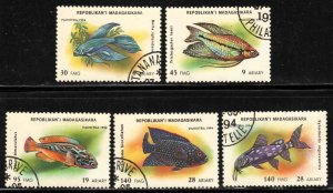 Malagasy Rep. #1192-98 ~ Short Set 5 of 7 ~ Fish ~ CTO, NH  (1994)