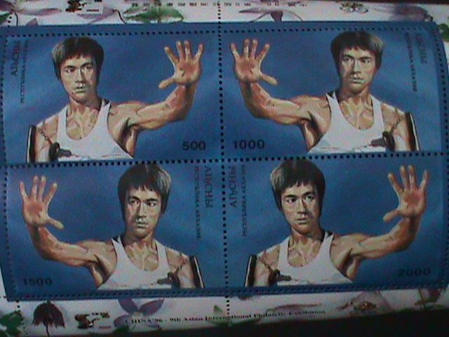 ​RUSSIA-AIBCHBI-1996-FAMOUS KUNG FU MOVIE STAR-BRUCE LEE- S/S MNH VERY FINE