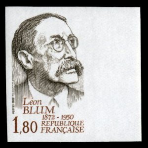 France, 1950-Present #1847 (YT 2251) Cat€14, 1982 Leon Blum, imperf. sheet ...