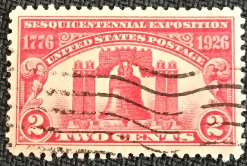 US #627 Used Single Sesquicentennial Expo Liberty Bell SCV $.50