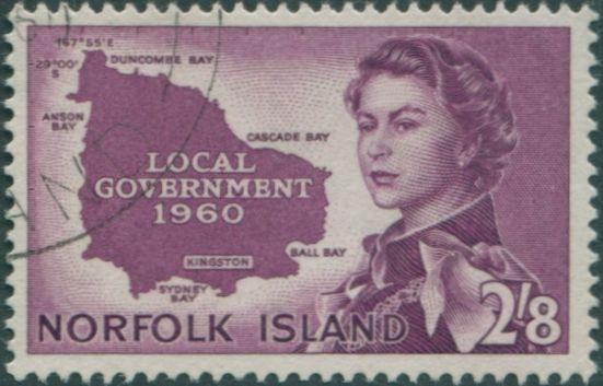 Norfolk Island 1960 SG40 2/8d purple Local Government QEII FU