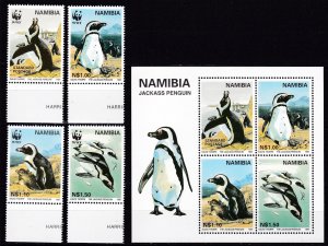 Namibia, Fauna, WWF, Birds, Penguins MNH / 1997