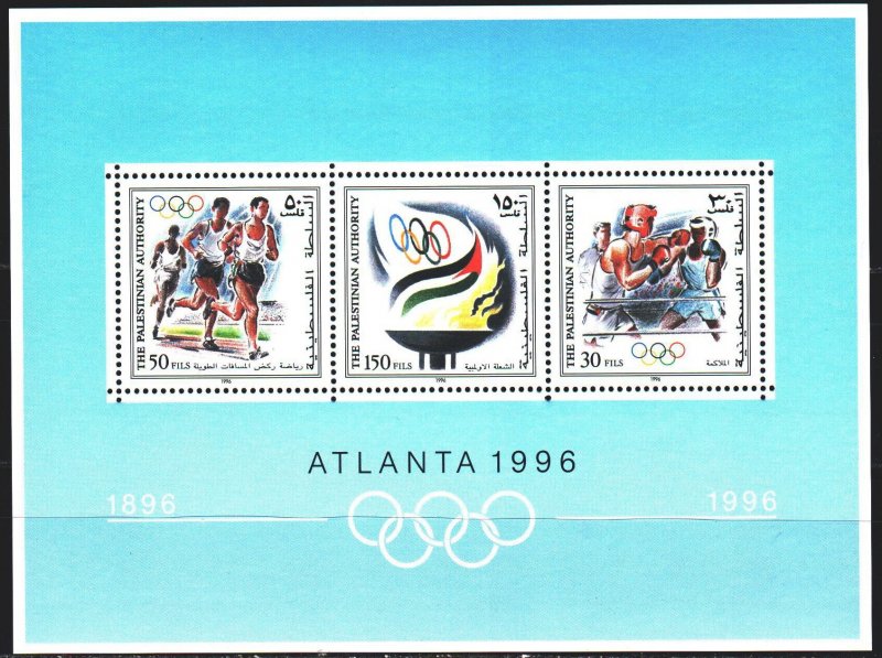 Palestine. 1996. bl 5. Atlanta Summer Olympics. MNH.