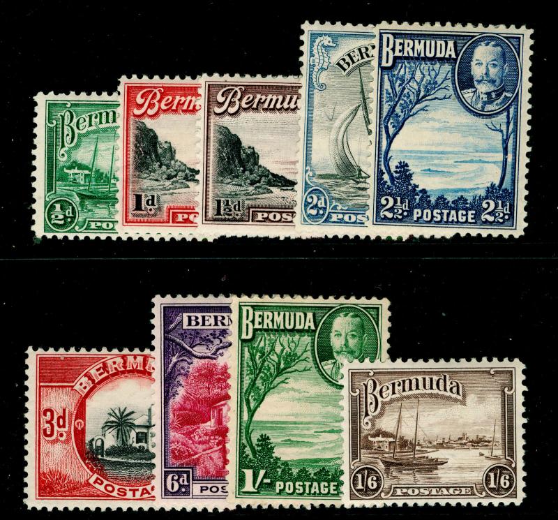 BERMUDA SG98-106, 1936-47 COMPLETE SET, M MINT. Cat £32.