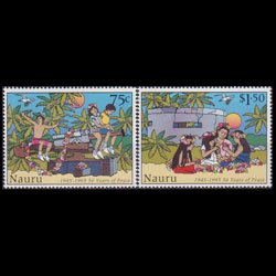 NAURU 1996 - Scott# 435-6 WWII End Set of 2 NH back spot