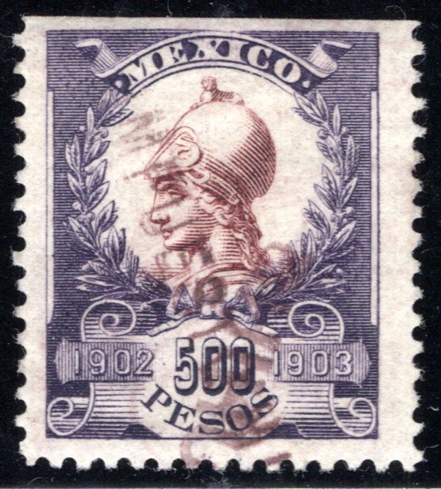 R224D, Mexico, 1902-1903, Warrior Goddess Revenue Stamp