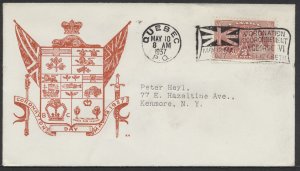 1937 #237 George VI Coronation FDC Eric Heyl Cachet Quebec PQ Flag