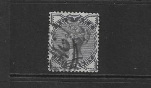 GREAT BRITAIN SCOTT #98 1883-84 VICTORIA- WMK 30- 1/2P (SLATE BLUE)- USED