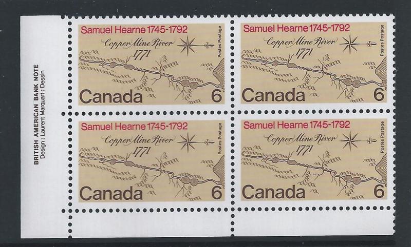 Canada #540 LL PL BL Samuel Herane 6¢ MNH9