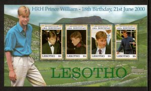 Lesotho 2000 - Prince William - Sheet of 4 Stamps - Scott #1223 - MNH