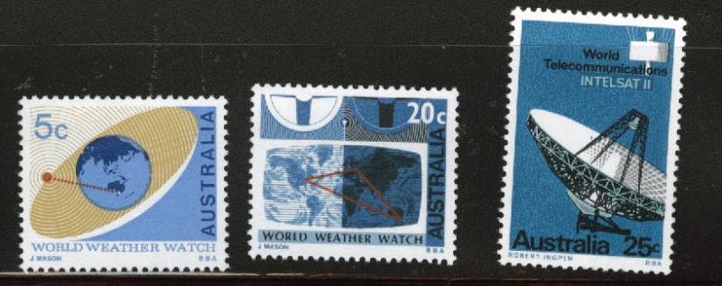  AUSTRALIA Scott 431-33 MNH** 1968 space set