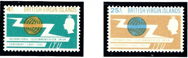 British Virgin Is 159-60 MNH 1965 Int'l Telecommunications Union    (ap1287)