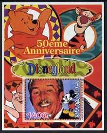 RWANDA - 2005 - Disneyland, 50th Anniv #1 -Perf Min Sheet - MNH - Private Issue