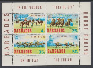 Barbados 315a Horses Souvenir Sheet MNH VF