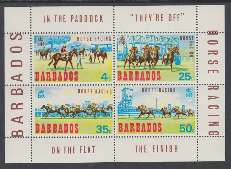 Barbados 315a Horses Souvenir Sheet MNH VF