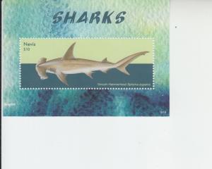 2018 Nevis Smooth Hammerhead Shark SS (Scott 1959) MNH