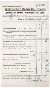 (I.B) Great Northern Railway (Ireland) : Letter Stamp Docket 