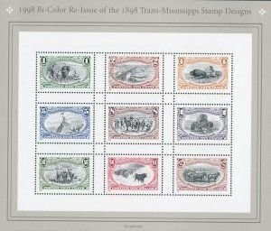 US Stamps #3209 MNH 1898 Trans-Mississippi Sheetlet of 9 - Scott $9.50