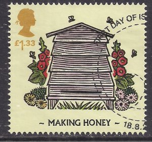 GB 2015 QE2 £1.33 Honey Bee Making Honey Ex Mini Sheet Fdc SG MS 3742 ( H731 )
