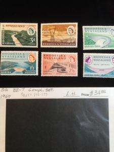 Rhodesia &Nyasaland Scott #172-177 Mint Set