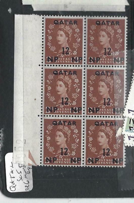 QATAR   (PP1403B)  ON GB QEII  SG 5 PL1  BL OF 6  MNH