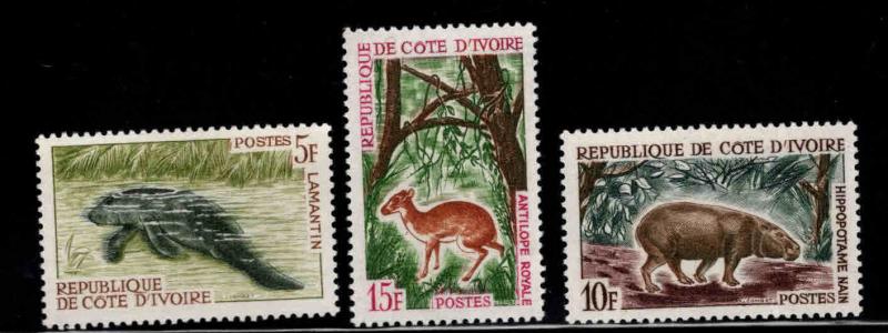 Ivory Coast Scott 218-220 MNH** Wildlife stamp set